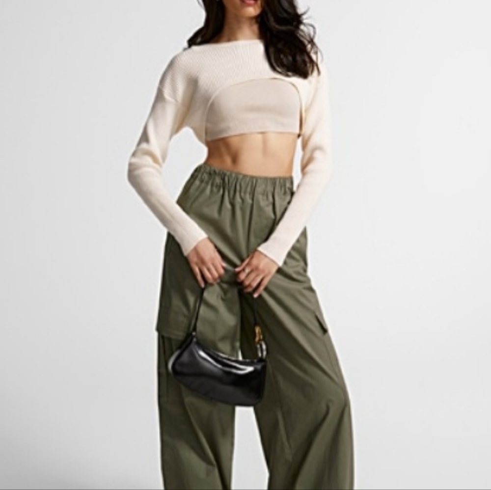 BNWT Simons Ribbed Bolero Shrug Sweater
